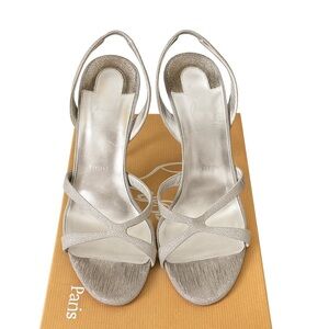 Christian Louboutin Silver Heels Elegant Design